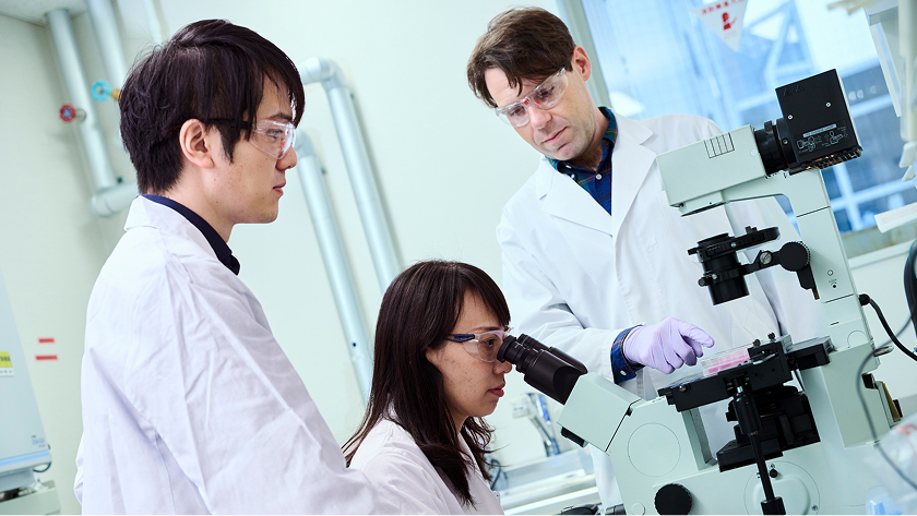 group of scientists working